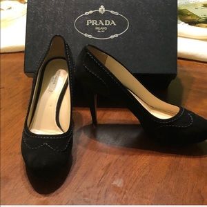 PRADA AUTHENTIC SUEDE HEELS